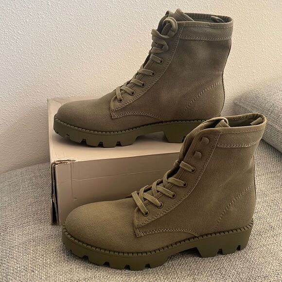 Marc Fisher Boots Womens Size 9 Fayth Green Fabric - Picture 2 of 7